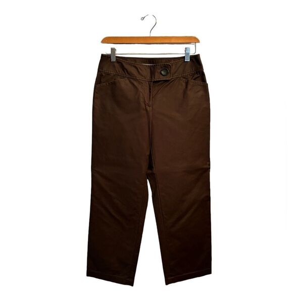 Ann Taylor Brown Margo Curvy Straight Leg Capri Pants Size 2 10 0337 - Picture 4 of 8